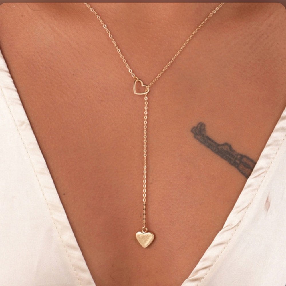 Golden Double Hearts Necklace